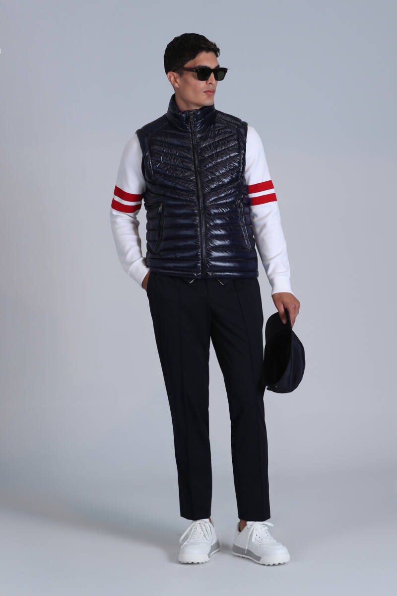 Axel Goose Down Men's Vest Navy Blue - 4