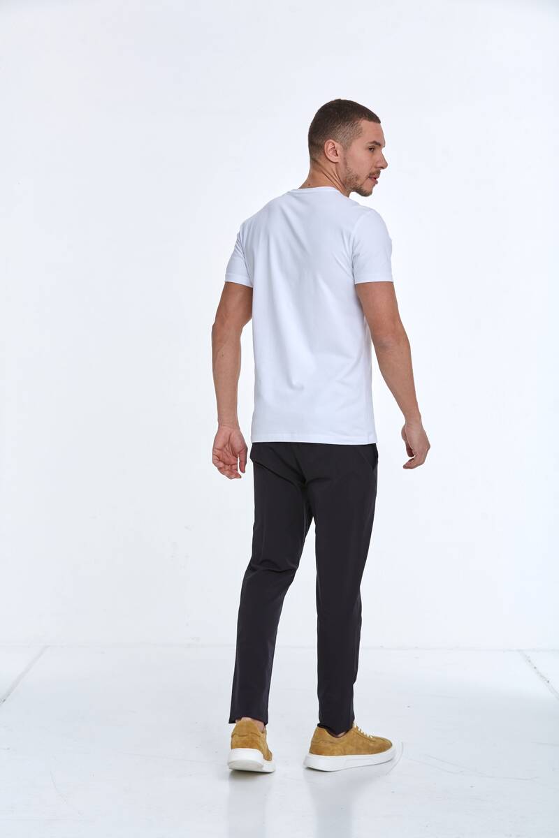 BACK Printed Crew Neck Men's T-Shirt - 10