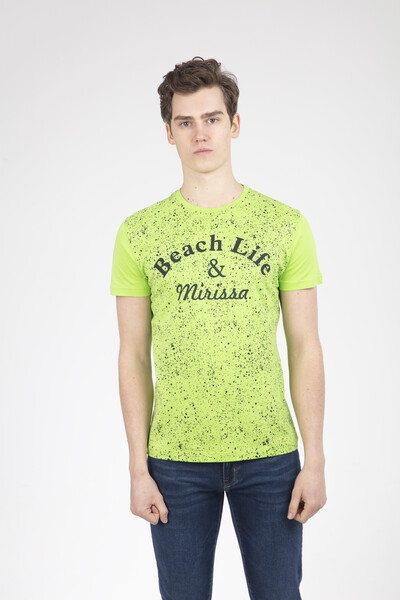 VOLTAJ - Beach Life Printed Crew Neck T-Shirt