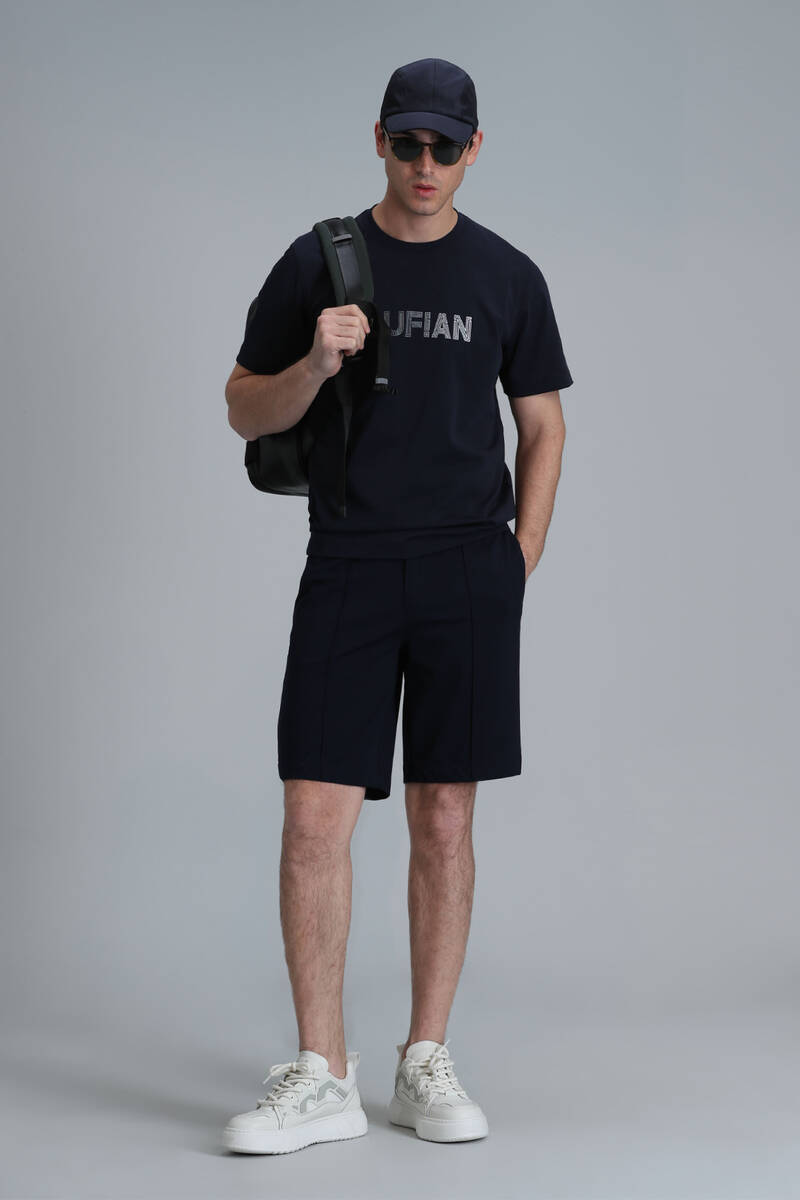 Benjamın Modern Grafik T-Shirt Lacivert - 3