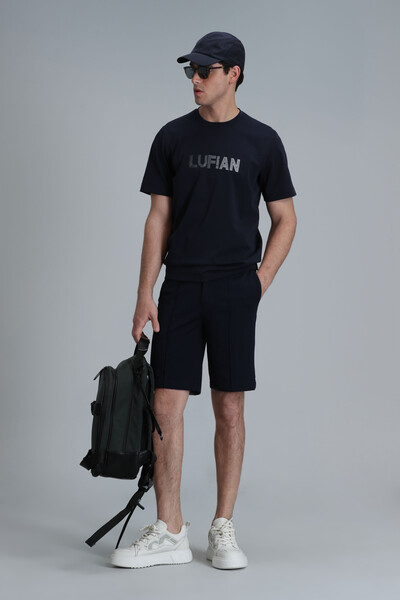 Benjamın Modern Grafik T-Shirt Lacivert - 5