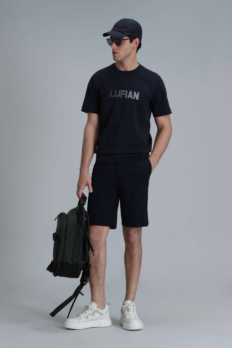 Benjamın Modern Grafik T-Shirt Lacivert - 5