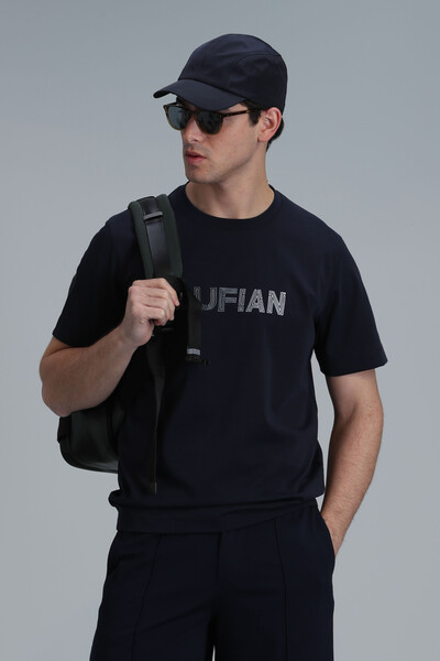 Benjamın Modern Grafik T-Shirt Lacivert 