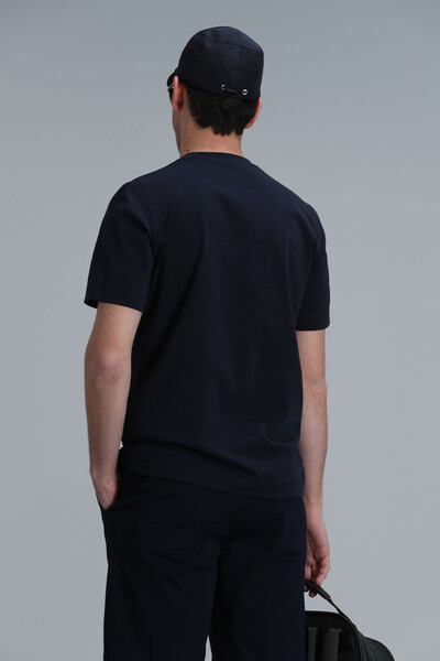 Benjamın Modern Grafik T-Shirt Lacivert - 6