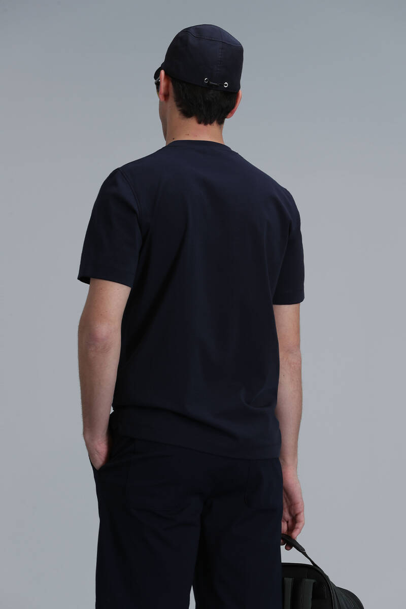Benjamın Modern Grafik T-Shirt Lacivert - 6