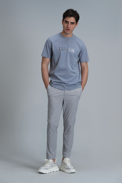 Benjamın Modern Grafik T-Shirt Mavi - 2