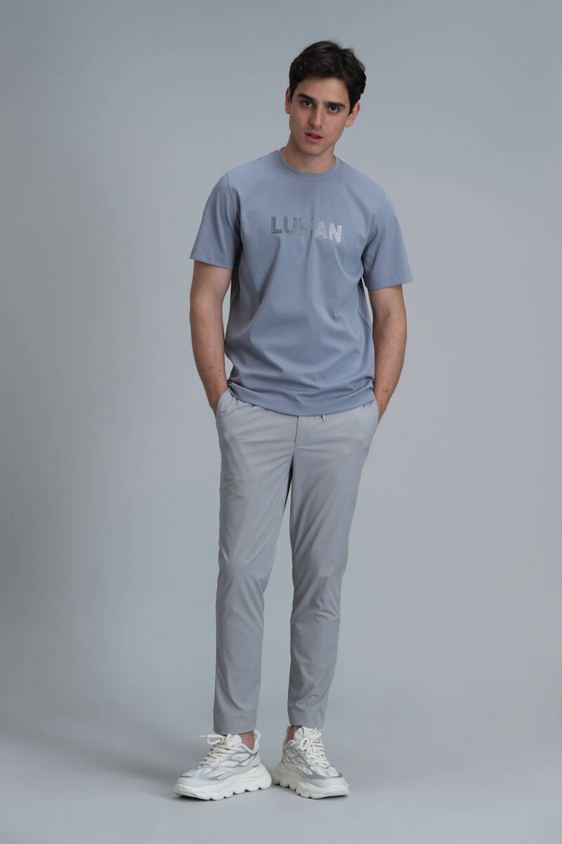 Benjamın Modern Grafik T-Shirt Mavi - 2