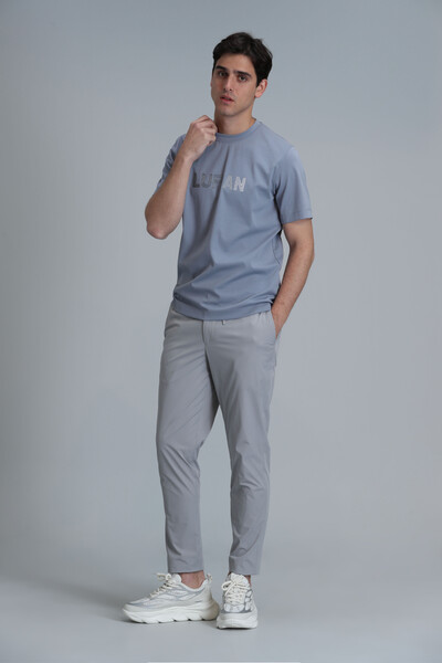 Benjamın Modern Grafik T-Shirt Mavi - 4