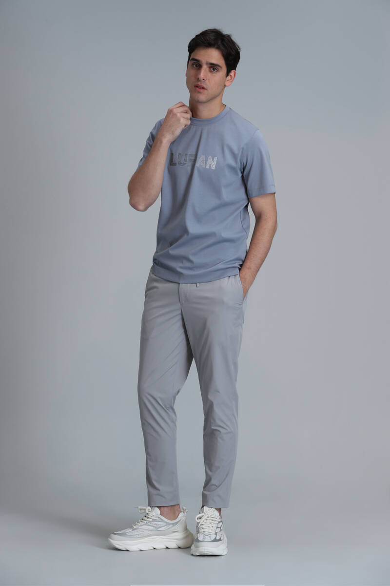 Benjamın Modern Grafik T-Shirt Mavi - 4