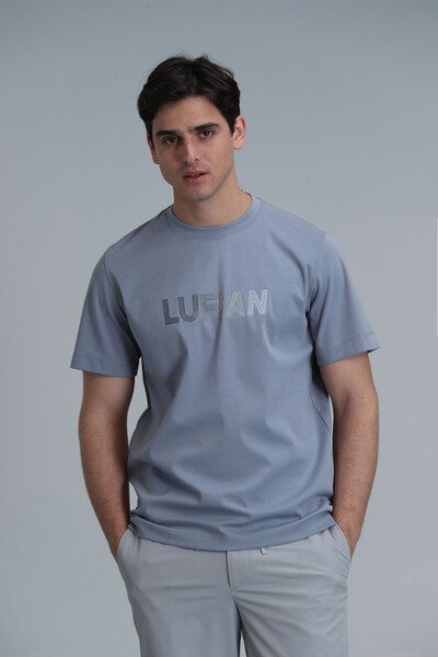 Benjamın Modern Grafik T-Shirt Mavi 