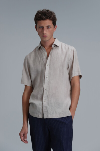 Bert Erkek Basic Gömlek Comfort Fit Bej - 3