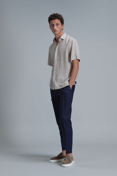 Bert Erkek Basic Gömlek Comfort Fit Bej - 4