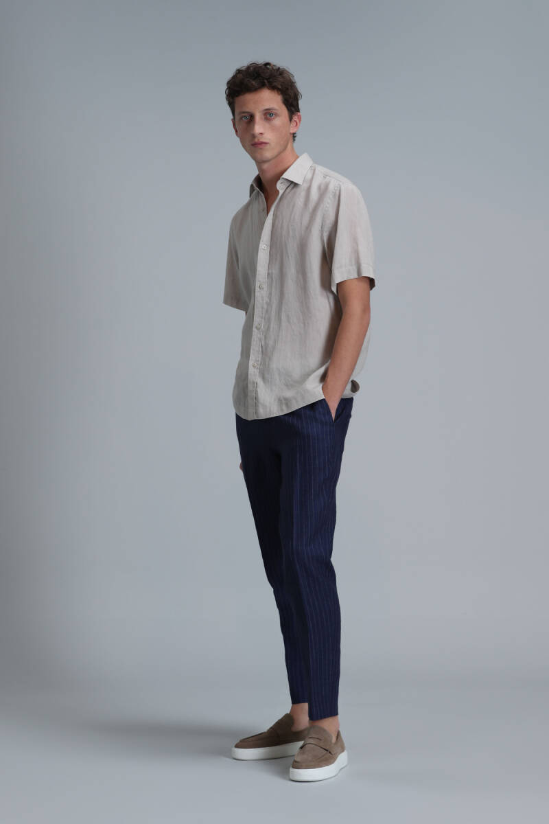 Bert Erkek Basic Gömlek Comfort Fit Bej - 4