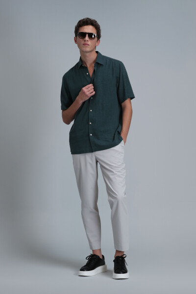 Bert Erkek Basic Gömlek Comfort Fit Yeşil - 2
