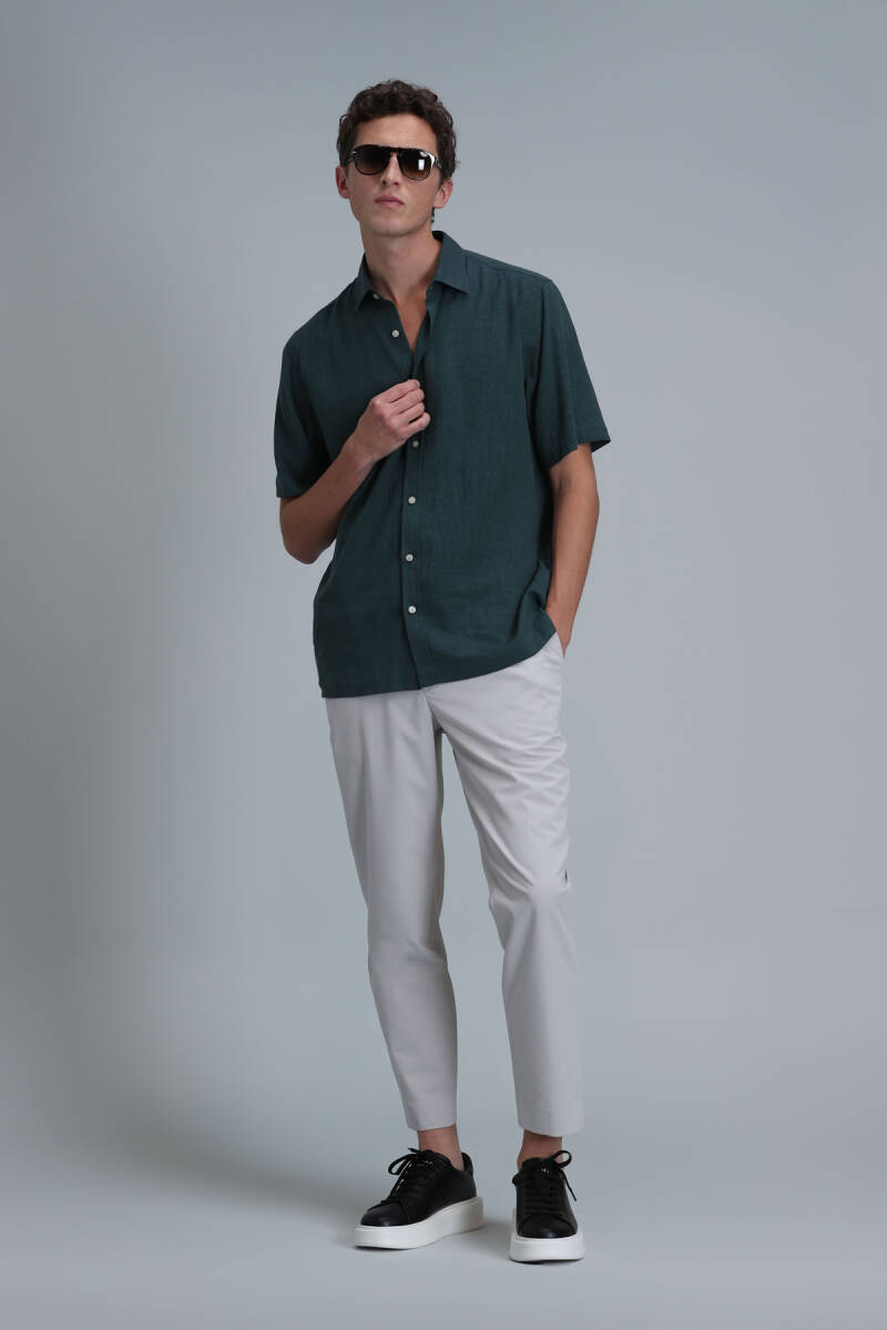 Bert Erkek Basic Gömlek Comfort Fit Yeşil - 2