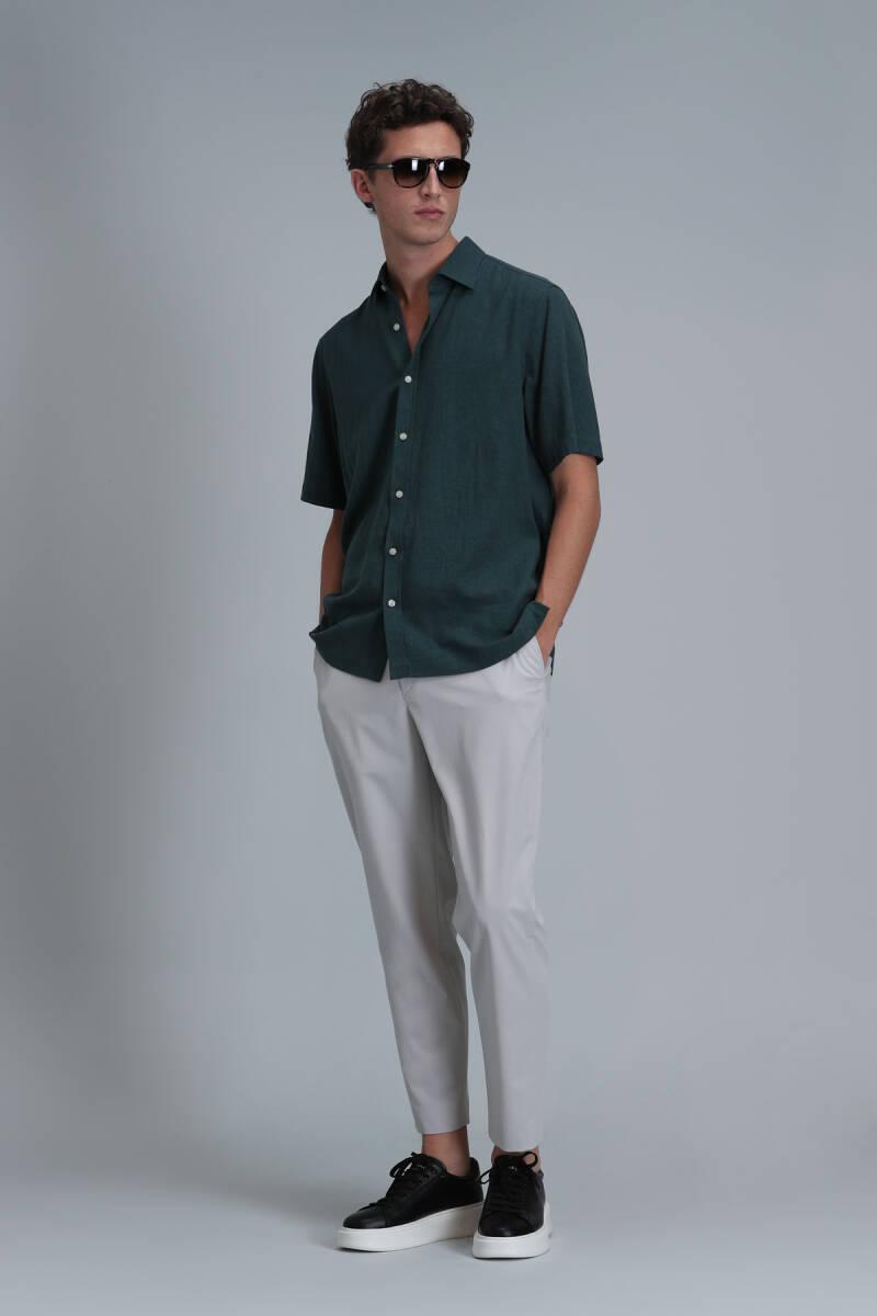 Bert Erkek Basic Gömlek Comfort Fit Yeşil - 5