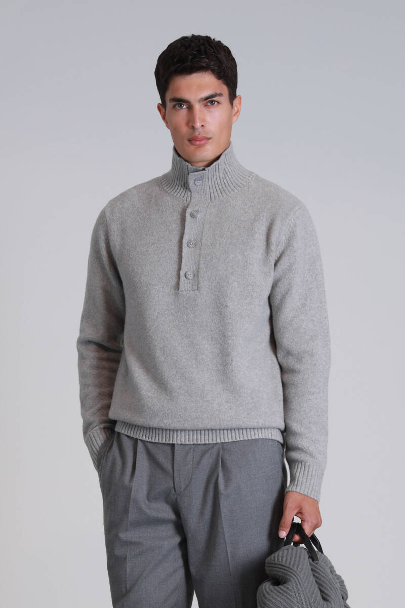 Bert Erkek Kazak Açık Gri - 5