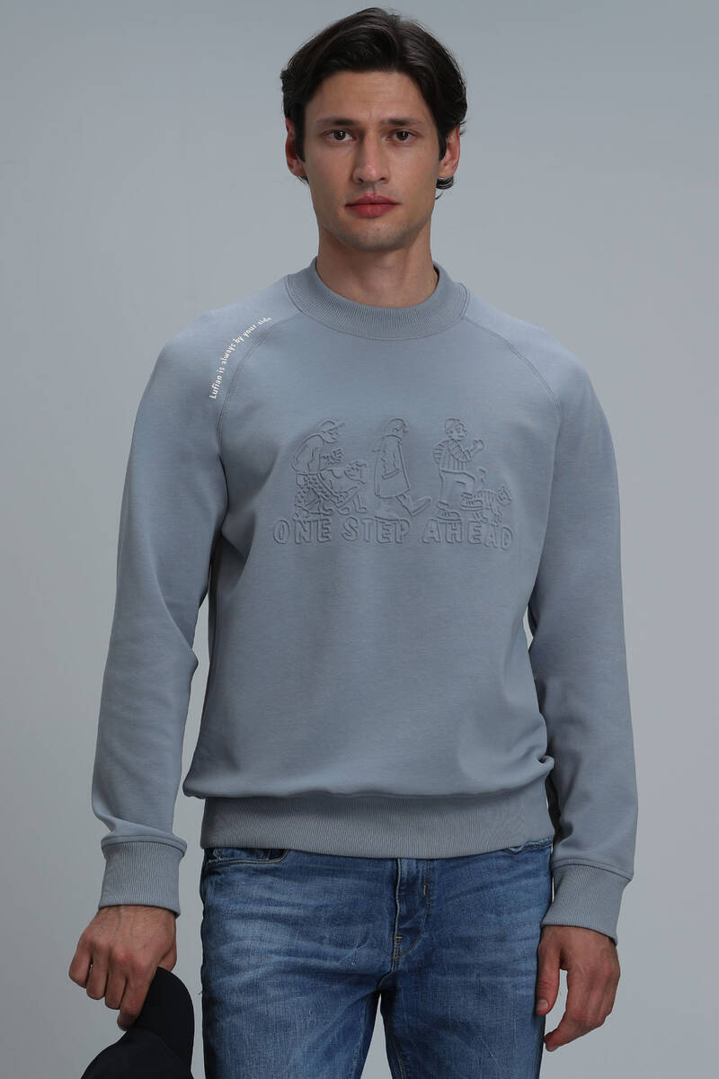 Bert Erkek Sweatshirt Mavi - 1
