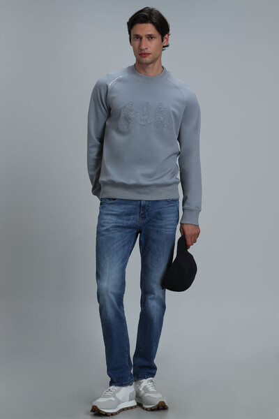 Bert Erkek Sweatshirt Mavi - 2