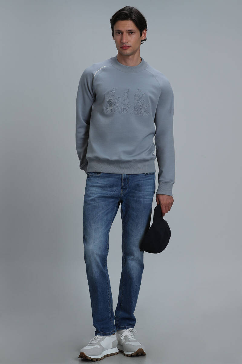Bert Erkek Sweatshirt Mavi - 2