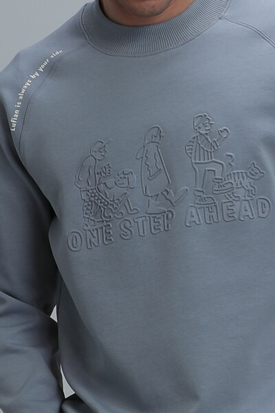 Bert Erkek Sweatshirt Mavi - 3