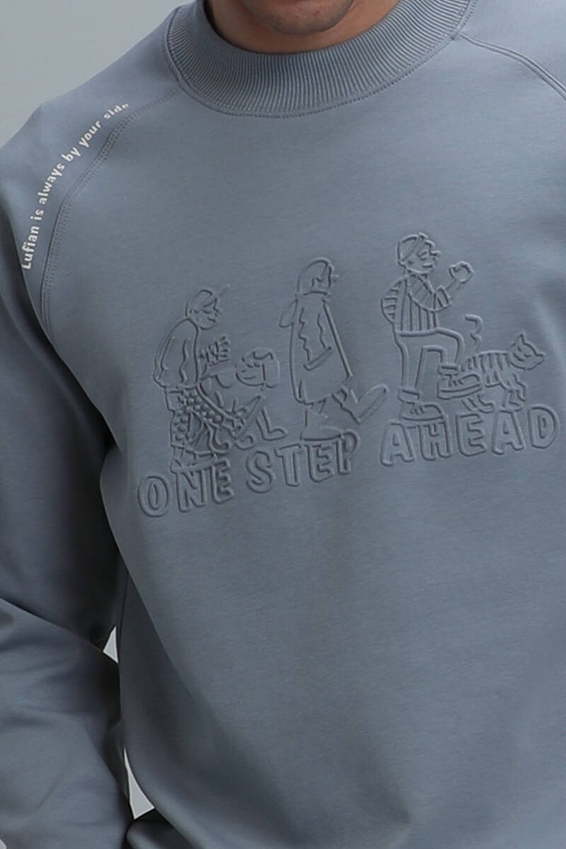 Bert Erkek Sweatshirt Mavi - 3