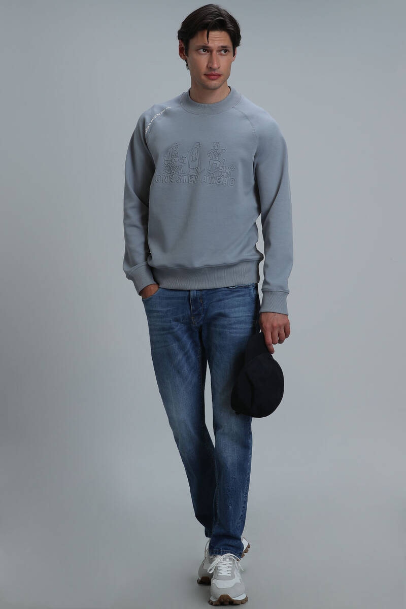 Bert Erkek Sweatshirt Mavi - 4