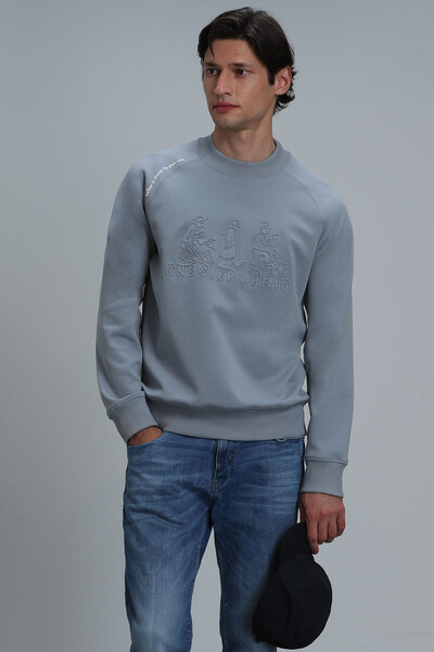 Bert Erkek Sweatshirt Mavi - 5