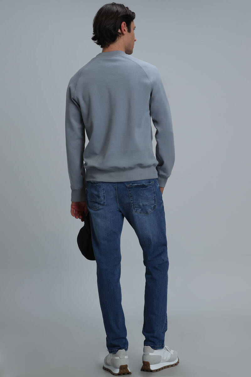 Bert Erkek Sweatshirt Mavi - 6