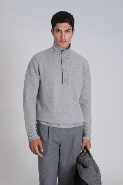 Bert Men's Sweater Light Gray - LUFIAN