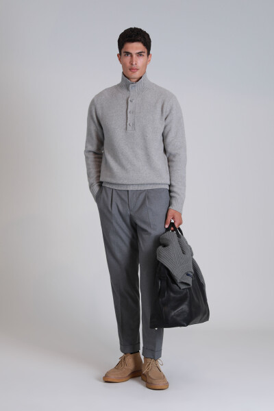 Bert Men's Sweater Light Gray - LUFIAN (1)