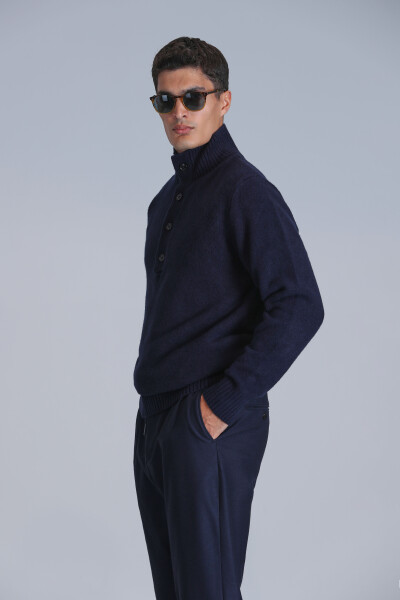 Bert Men's Sweater Navy Blue - LUFIAN