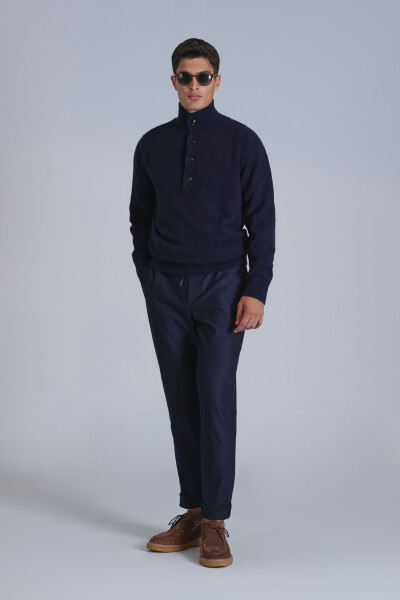 Bert Men's Sweater Navy Blue - LUFIAN (1)