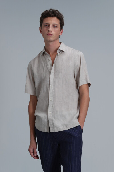 Bert Men's Basic Shirt Comfort Fit Beige - 1