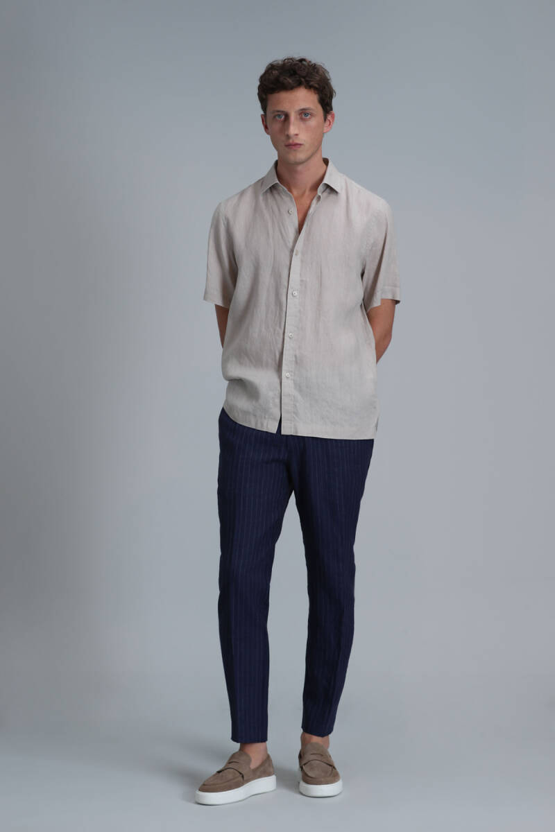 Bert Men's Basic Shirt Comfort Fit Beige - 2