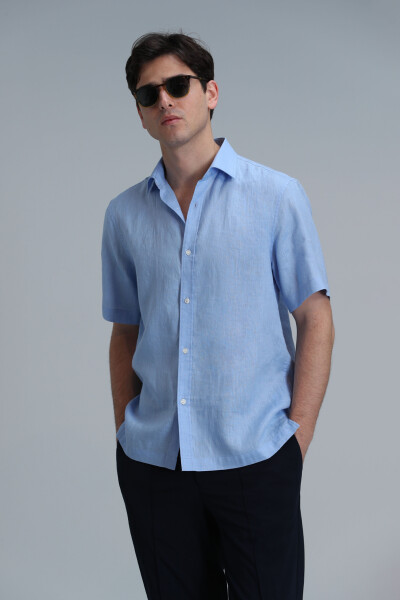 Bert Men's Basic Shirt Comfort Fit Blue - 1