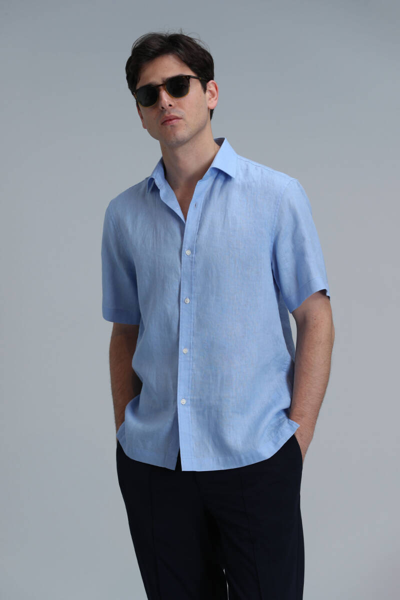 Bert Men's Basic Shirt Comfort Fit Blue - 1