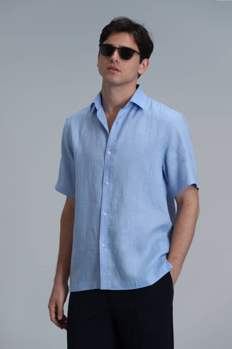 Bert Men's Basic Shirt Comfort Fit Blue - 3