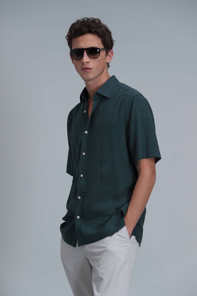 Bert Men's Basic Shirt Comfort Fit Green - 3