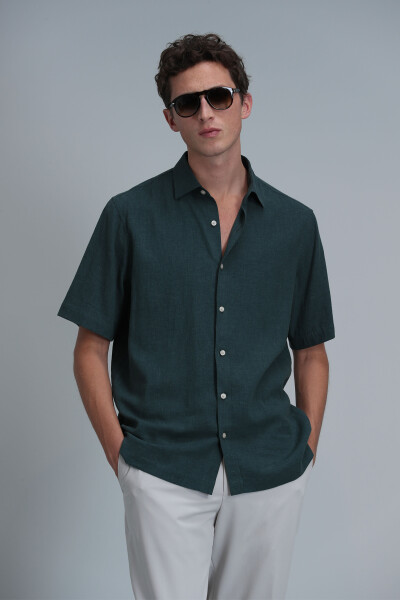 Bert Men's Basic Shirt Comfort Fit Green - 4