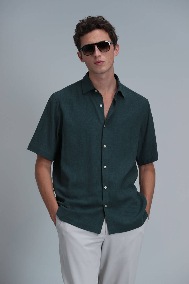 Bert Men's Basic Shirt Comfort Fit Green - 4