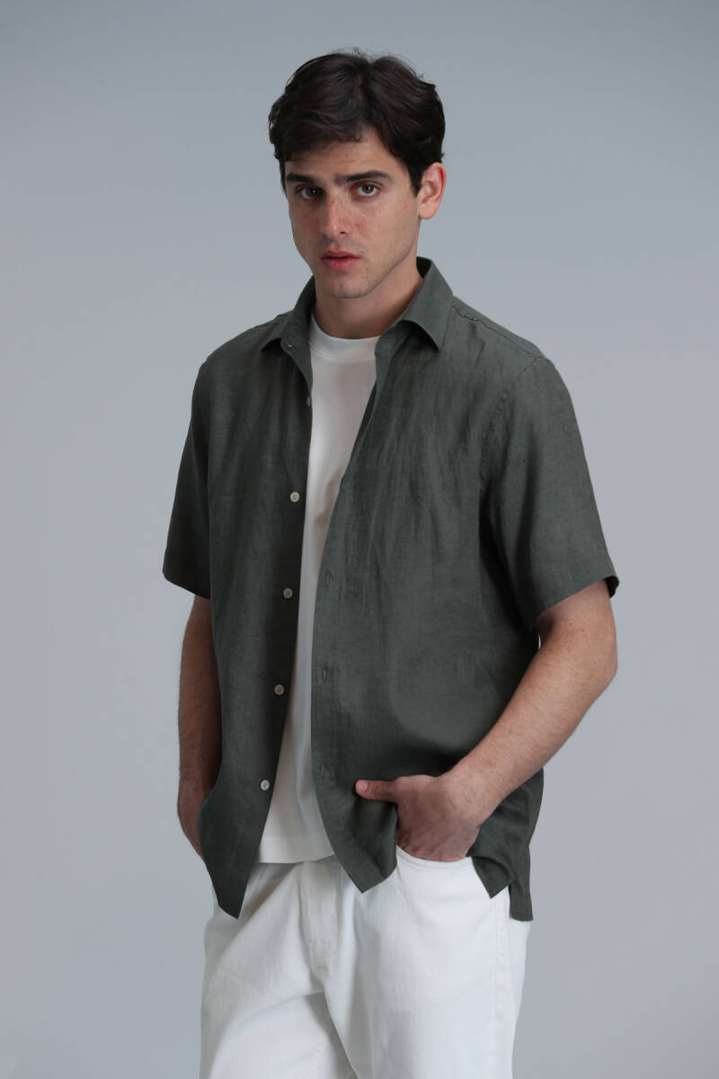 Bert Men's Basic Shirt Comfort Fit Khaki - 1