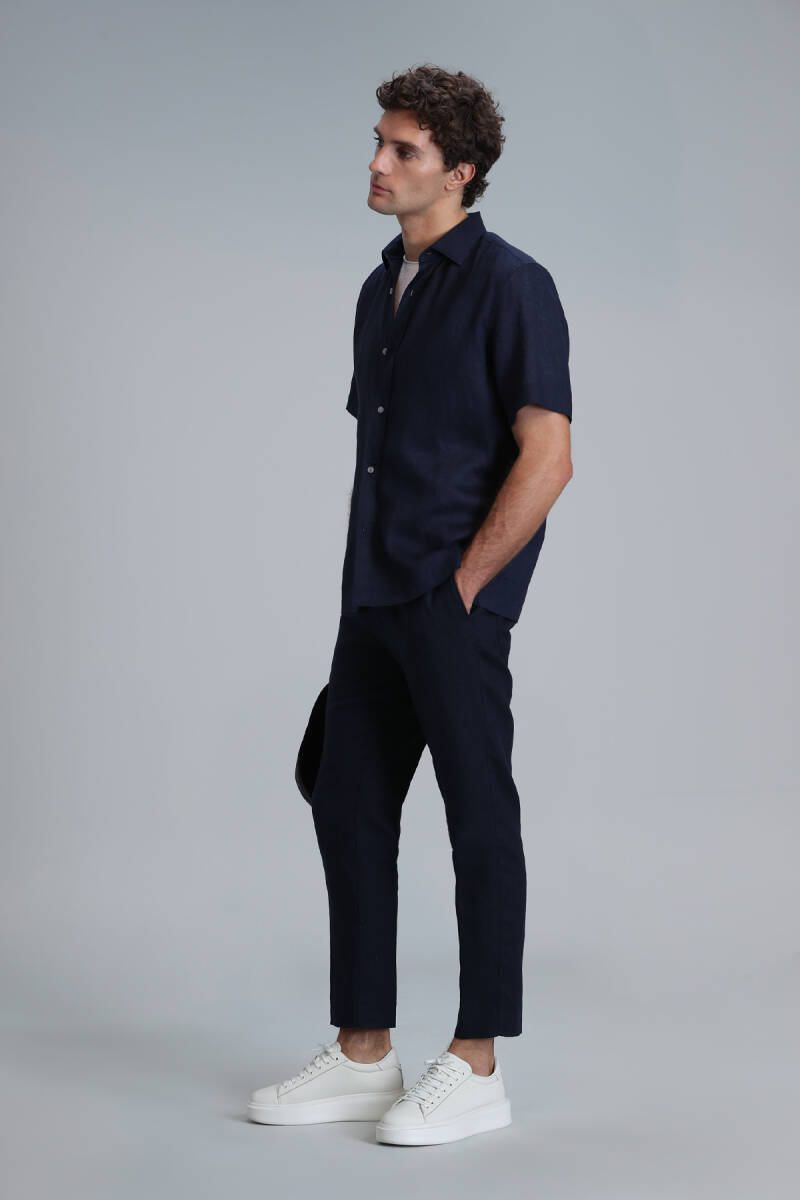 Bert Men's Basic Shirt Comfort Fit Navy Blue - 3