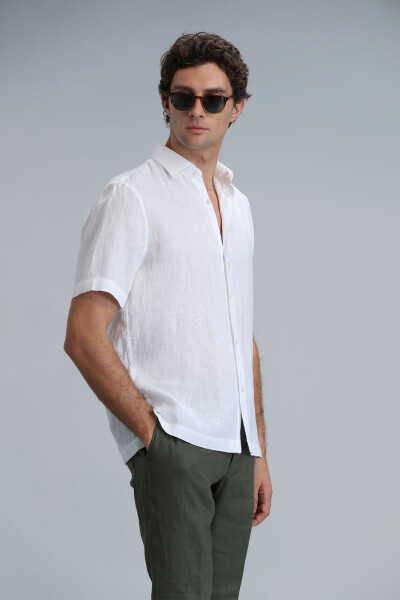 Bert Men's Basic Shirt Comfort Fit White - 5