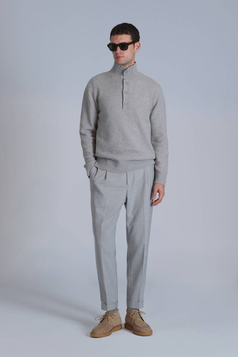 Bert Spor Men's Chino Pants Slim Fit Light Gray - 3