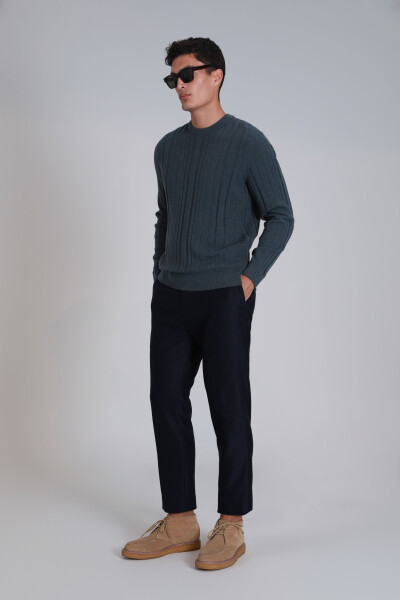 Bert Spor Men's Chino Pants Slim Fit Navy Blue - 4