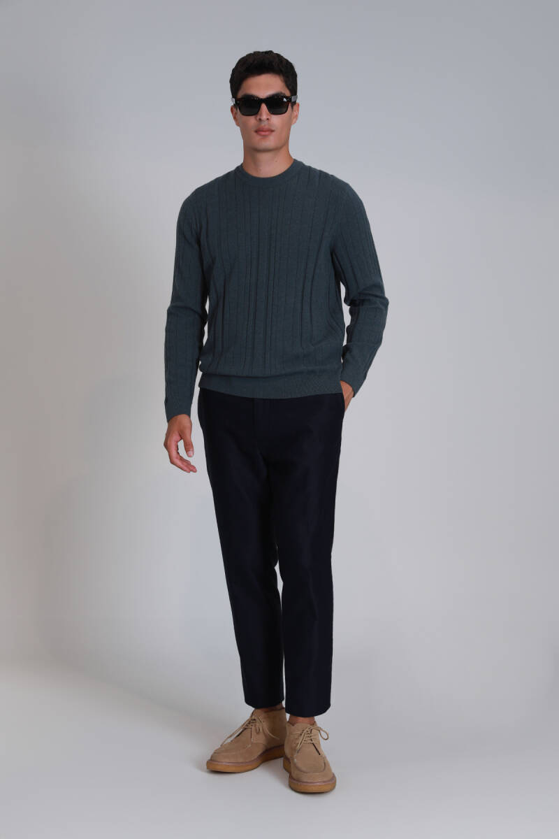 Bert Spor Men's Chino Pants Slim Fit Navy Blue - 5