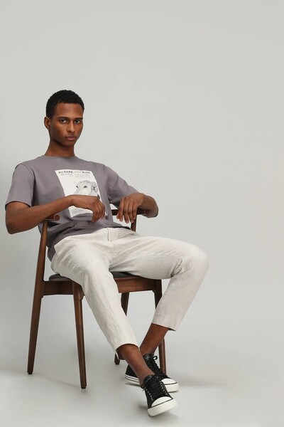 Best Men's Graphic Basic T-Shirt Mink - 4