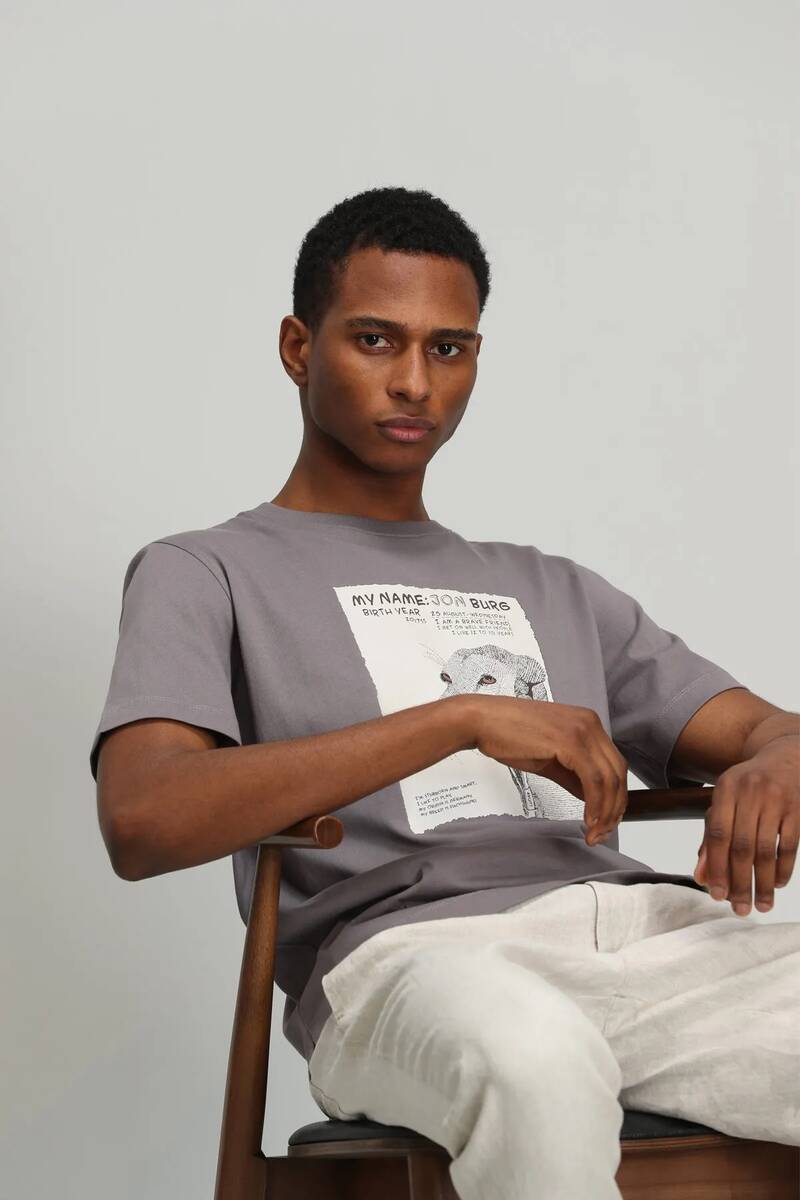 Best Men's Graphic Basic T-Shirt Mink - 5