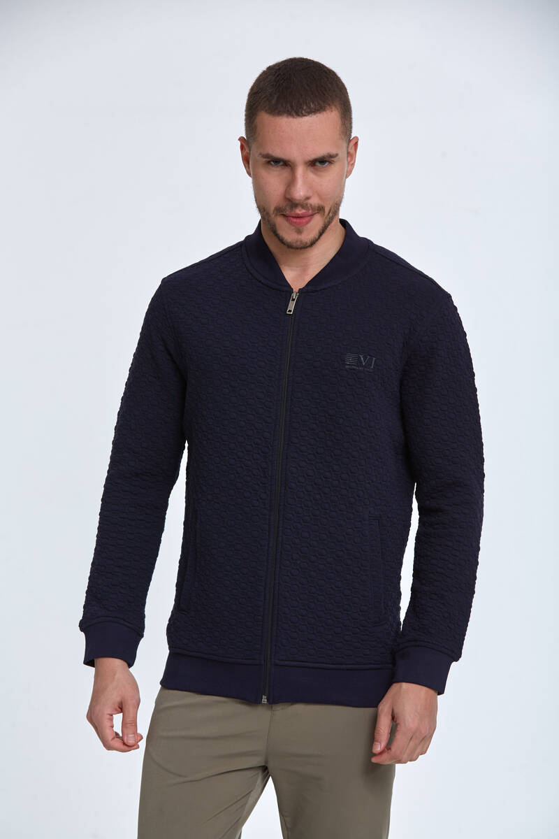 Blanca Fermuarlı Erkek Sweatshirt Lacivert - 1
